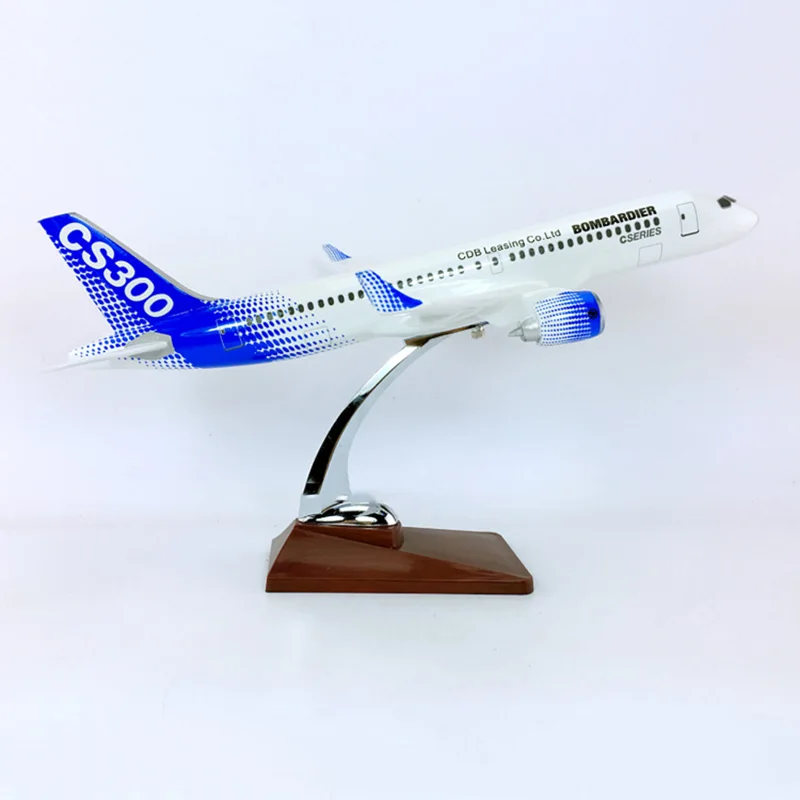 

36CM aircraft 1:100 Scale Bombardier CS300 airline alloy airplane W baseplane collectible display static solide model collection