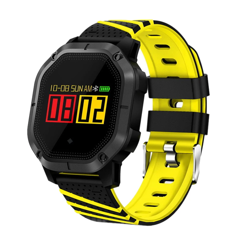 Yellow IG-K5 Смарт часы IP68 Водонепроницаемый велосипедный трекер Heart Rate Мониторинг давления, кислорода в крови Фитнес скобка - Цвет: Yellow