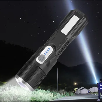 

Strong Led Light Powerful Flashlight 1000 Meters Aluminum Alloy Flashlight Rechargeable Flashlight Long Life Stainless Steel G4