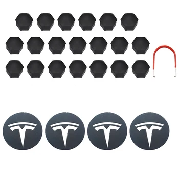 

For Tesla Aluminum Model 3/ S/ X /Wheel Center Caps Hub Cover Screw Cap Logo Kit Decorative Tires Cap Modification Accessories
