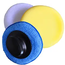 Мягкая микрофибра Автомобильная восковая подушечка-аппликатор полировальная губка для чистки автомобиля губка для полировки воском восковые губки с ручкой