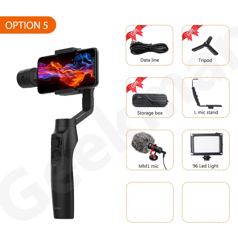 with mm1 L light MOZA MINI MI мини S 3-осевой портативный смартфон сотовый телефон видеокамеры Стабилизатор для iPhone X 8 плюс samsung S9 S8 S7 VS Zhiyun Smooth Q 4 Vimble - Цвет: with mm1 L light