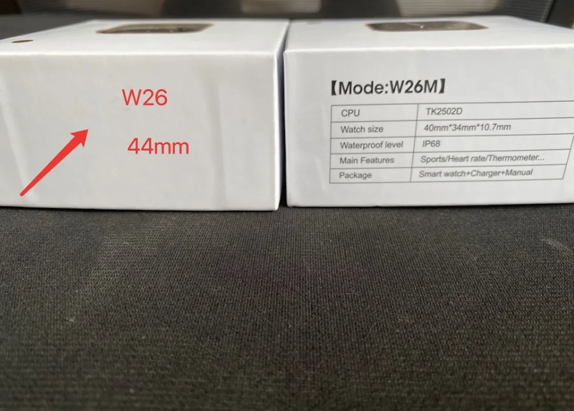 Reloj inteligente W26, 44mm, 40mm, pantalla infinita, para IOS, teléfono Xiaomi, control del ritmo cardíaco, temperatura, presión arterial, oxígeno