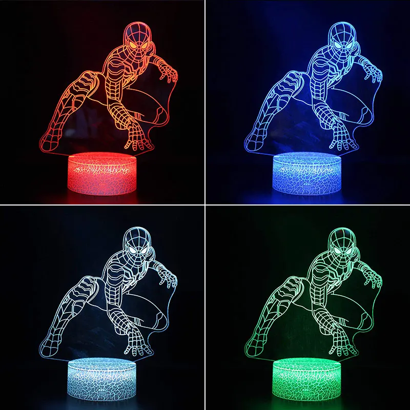 Светодиодный ночник с 3D подсветкой для детей, настольная лампа RGB с пультом дистанционного управления, 7 цветов, изменяющаяся, новогодняя, Рождественская, декоративная, иллюзионная лампа