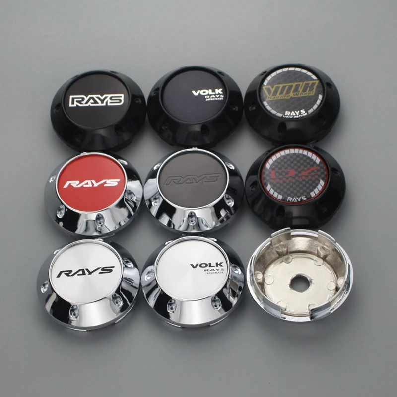 4pcs 68mm/62mm Clip Volk Center Caps For Rim Covers Rays Racing Logo