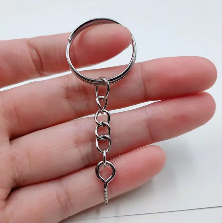 Louleur Screw Eye Pin Key Chain Key Ring keychain Bronze Rhodium Gold Color Keyrings  Split Rings With Screw Pin Jewelry Making