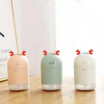 

400ML USB Air Humidifier Lucky Deer Ultrasonic Essential Aromatherapy Oil Diffuser Car Air Purifier Mist Maker With LED Lights