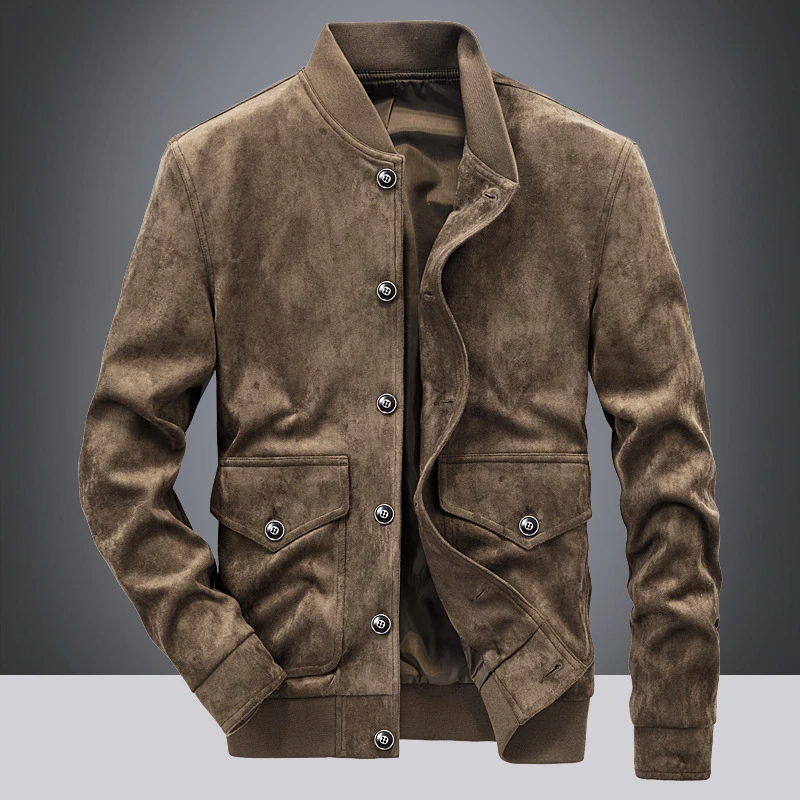 メンズヴィンテージスエードジャケット メンズボンバーコート レザー オートバイフライトジャケット 秋 Jackets Aliexpress