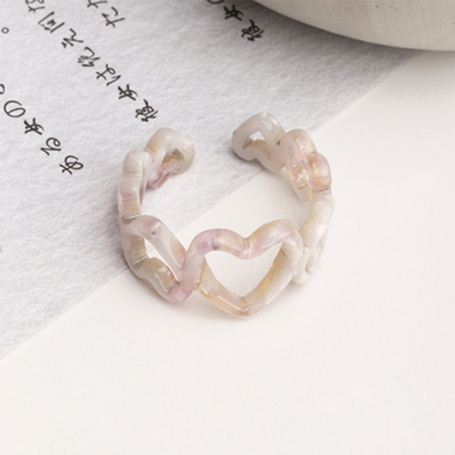 Fashion Acetic Acid Flower Rings for Women Lady Personality Leopard Acrylic Opening Adjustable Rings Finger Jewelry Gift