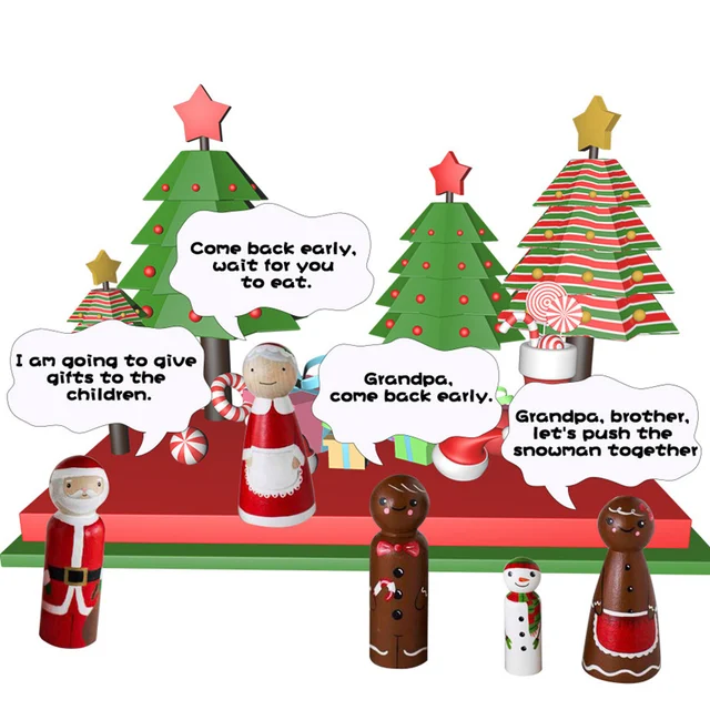 Let's Make 10PCS 65mm,55mm,43mm,35mm Wooden Peg Dolls Girl Boy Wood Dolls Kids Room Decor DIY Unfinished Wooden Peg Dolls 4