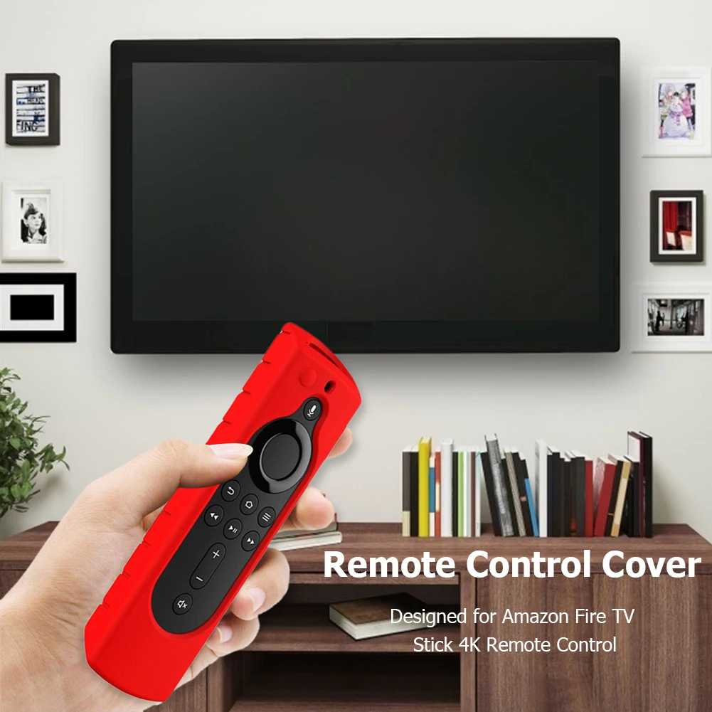 Funda de silicona antideslizante cubierta protectora para mando a distancia, funda protectora para Amazon Fire TV Stick 4K, suministros para mando a distancia