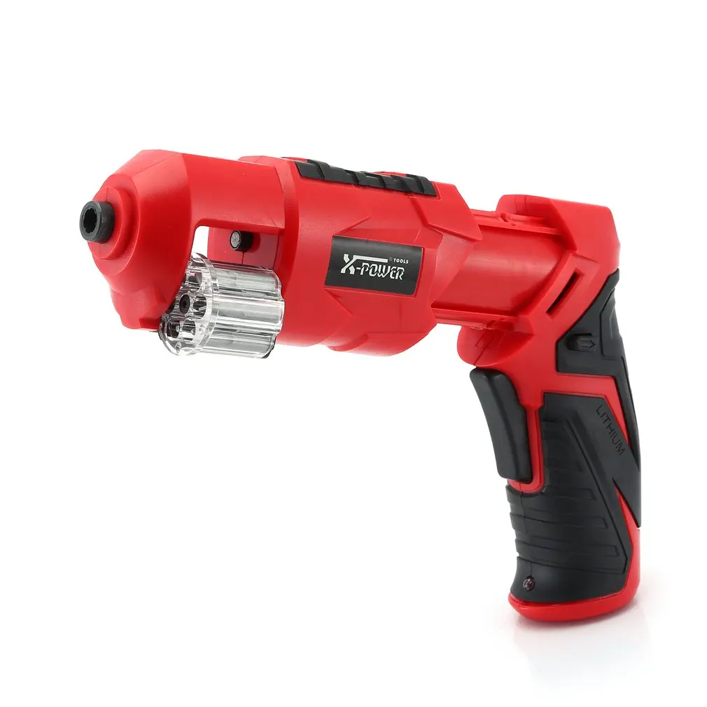 X-power 6V Cordless Electric Screwdriver Bits kit with LED Lighting Wireless Screw Power Driver Drill Power Tools