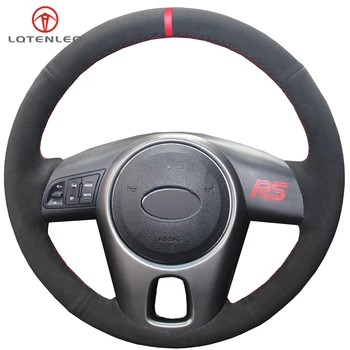 

LQTENLEO Black Suede Steering Wheel Cover For Kia Forte 2008-2017 Soul 2009-2013 Rio 2009-2011 Venga 2009-2015 Shuma 2009-2013