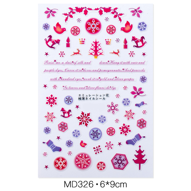 New Christmas Water Decal Nail Art Nail sticker New Year Slider Tattoo Full Cover Santa Claus Snowman Designs Xmas Decals