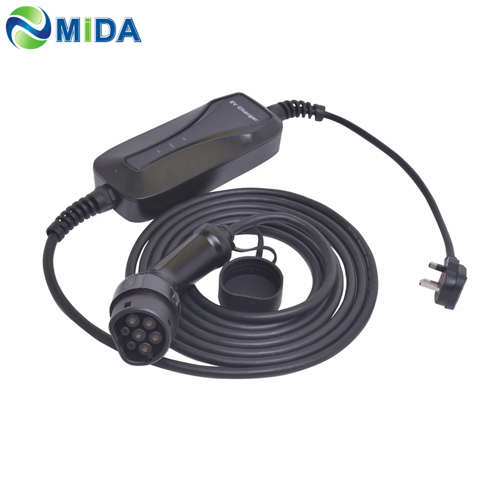 5Meter 10Amp UK Plug EV Charging Cable EVSE IEC62196 Type 2 Charger Connector for Electric Car | Автомобили и мотоциклы