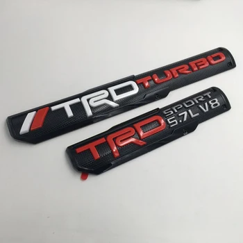 

For Toyota TRD SPORT5.7L V8 Stickers ABS Door Embelm Badge Logo for Yaris Corolla Rav4 Avensis Auris Hybrid Crown Tundra Styling