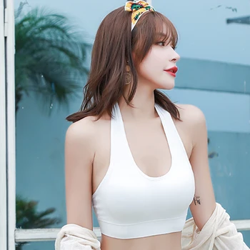 

Summer Women Beauty Back Halter Sexy Vest Fitness U Neck Bra Bottoming Tank Top