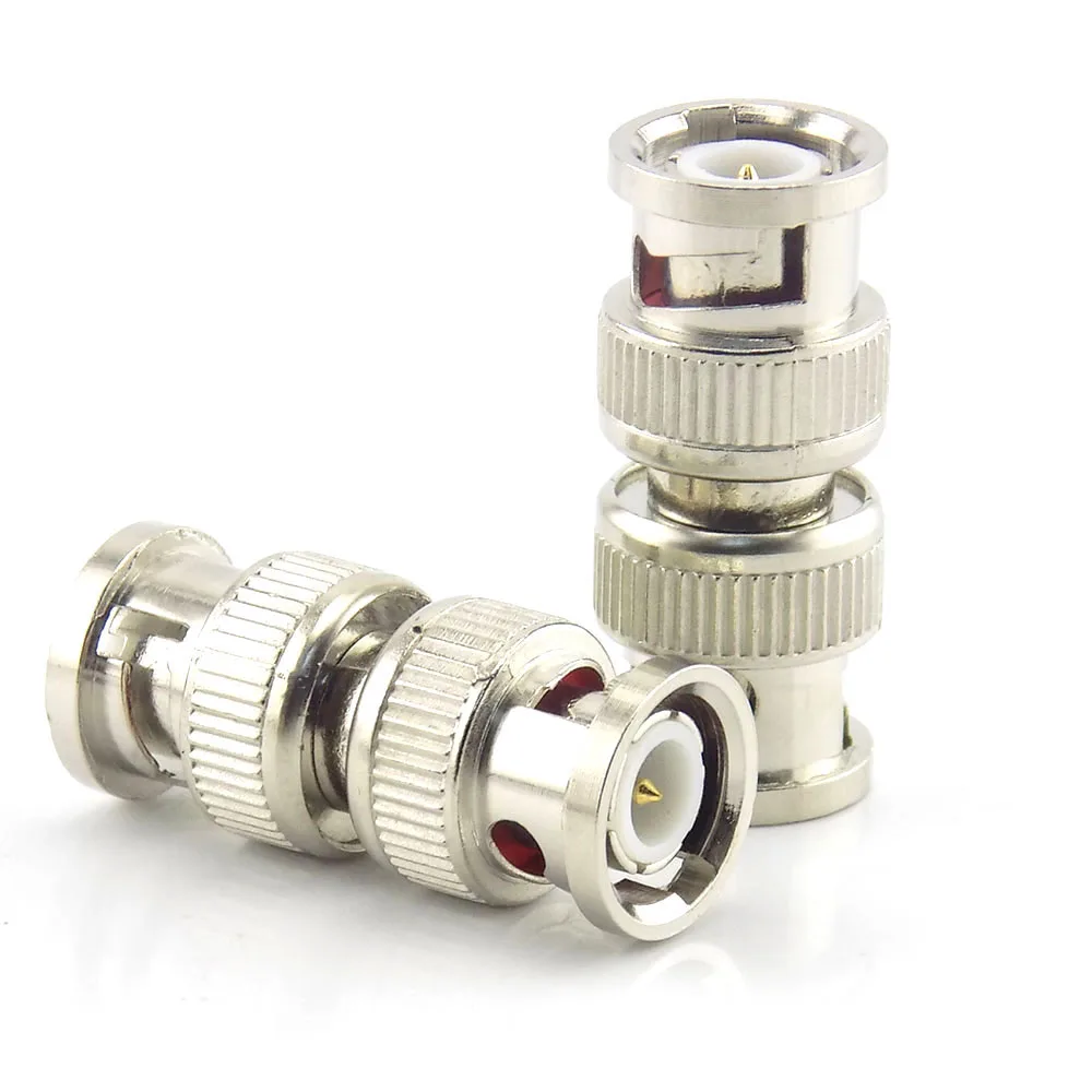

10pcs Bnc Male To Bnc Male Connector Adapter plug RF CCTV Security camera Coax Coupler Video Accessories K8