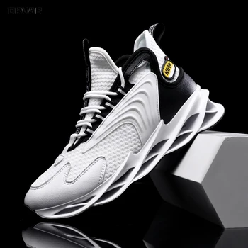 

Male Lightweight Breathable Blade Movement Shoes High Quality Knitting Flyknit Men Sneakers Black White Men Shoes Casual Mesh