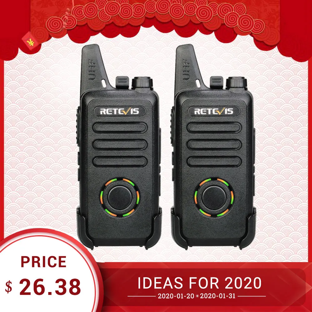  2pcs RETEVIS RT22S Handsfree Walkie Talkie RT22 Upgrade VOX Hidden Display Two Way Radio Two-way Radio Transceiver Walkie-talkie