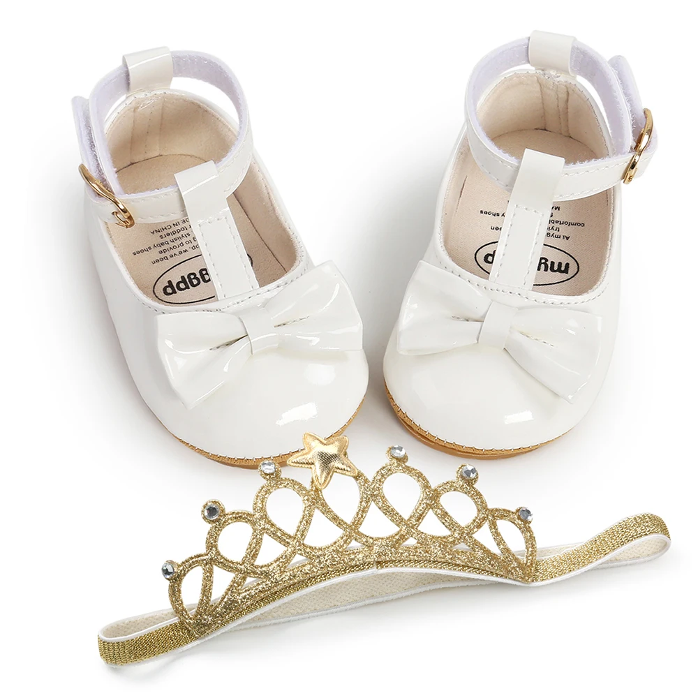 2022 Spring Baby Shoes PU Leather Newborn Boys Girls Shoes First Walkers Princess Bowknot Baby Prewalker girls loafers shoes 2022 new fashion elegant british kids children metal chain butterfly knot pu leather flat princess shoe baby