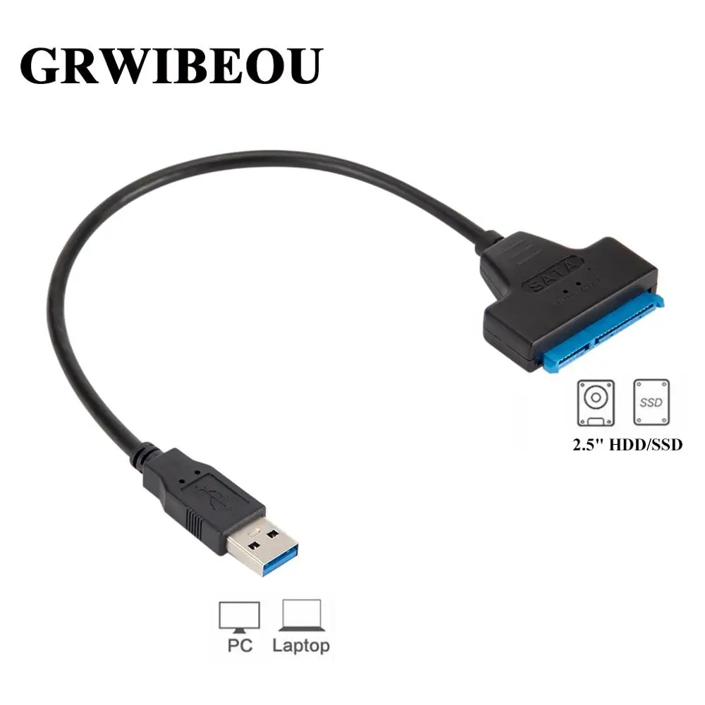 Адаптер USB 3 0 к SATA Cabel адаптер 2 5-дюймовым жестким дискам 22 pin конвертер с