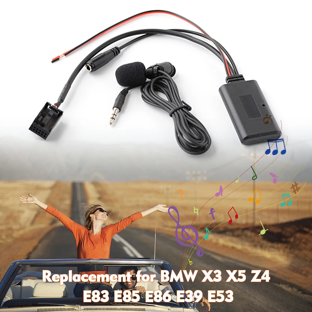 2019 Bluetooth Car AUX Audio BT Adapter with Microphone Replacement for BMW X3 X5 Z4 E83 E85 E86 E3