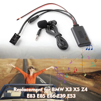 

2019 Bluetooth Car AUX Audio BT Adapter with Microphone Replacement for BMW X3 X5 Z4 E83 E85 E86 E39 E53
