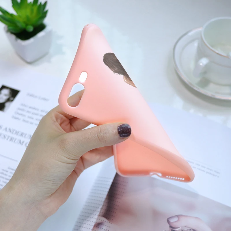 Красный Модный мягкий чехол из ТПУ с милым рисунком стежка для iPhone X XS 7 8 Plus 6 6S Plus XR XS MAX матовый розовый силиконовый чехол - Цвет: Красный