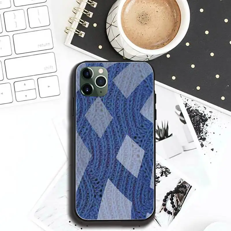 otterbox symmetry Sợi Đan Họa Tiết Ốp Lưng Điện Thoại Kính Cường Lực Cho iPhone 11 Pro XR XS MAX 8X7 6S 6 plus SE 2020 Ốp Lưng kate spade phone case Cases For iPhone