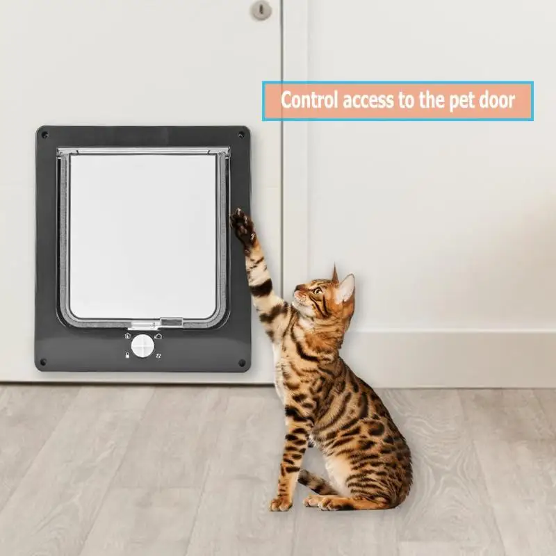 4 способа запираемый собака котенка двери безопасности лоскут двери ABS Пластик S/M/L небольшое животное кошка собака ворота для домашних животных