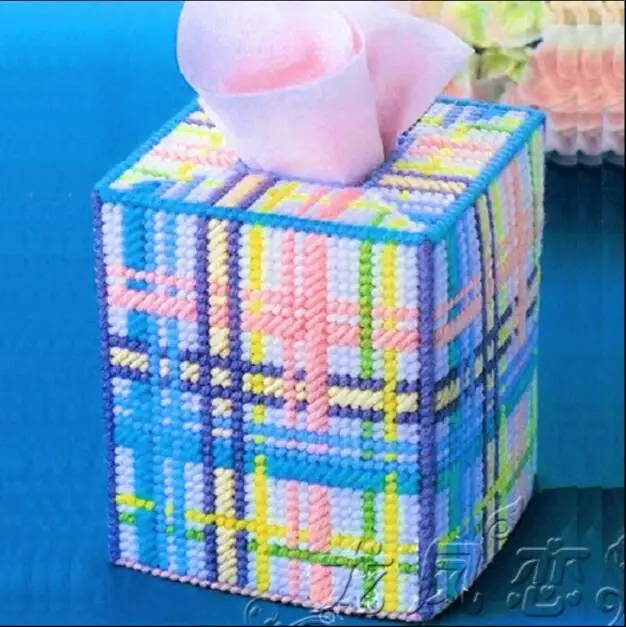 Коробка для хранения салфеток в богемном стиле 12x12x14 см Набор вышивки сделай сам