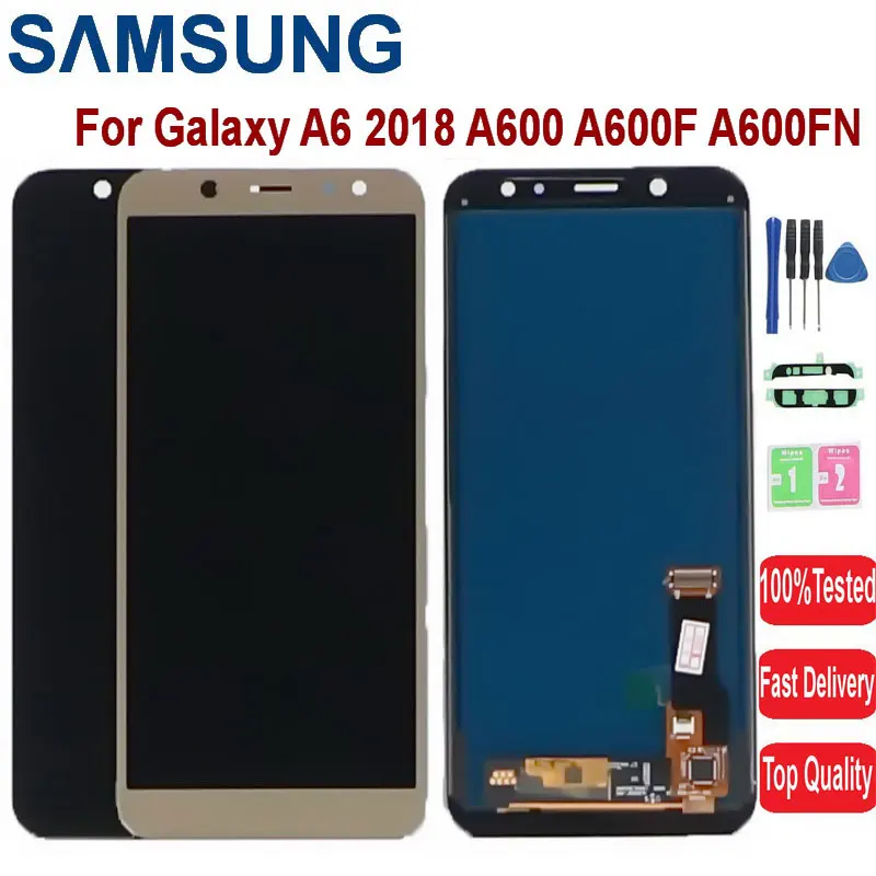 ЖК дисплей с дигитайзером сенсорного экрана для Samsung Galaxy A6 2018 A600 A600F A600FN 100%