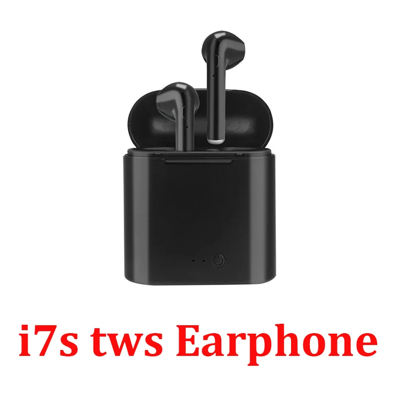 WW-i7S-Black I7s TWS беспроводные Bluetooth наушники-вкладыши стерео игровые спортивные наушники с зарядной коробкой для iPhone Xiaomi huawei - Цвет: WW-i7S-Black