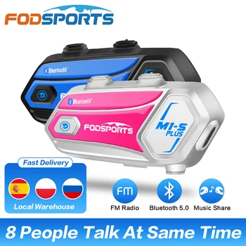 Fodsports 2pcs M1-S 플러스 헬멧 인터콤 오토바이 블루투스 헤드셋 인터콤 무선 BT5.0 인터폰 지원 음악 공유 및 FM 라디오 기능