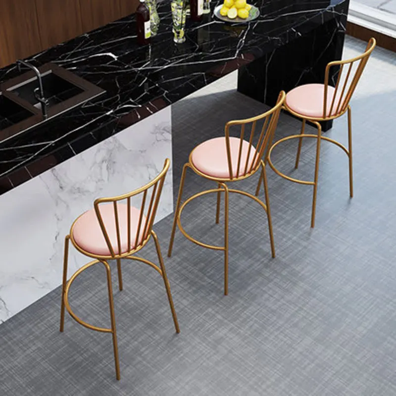 

Nordic Bar Chair Modern Simple Backrest Creative Household Bar Stand Recreational Three Kinds of Sitting High and Various Colors