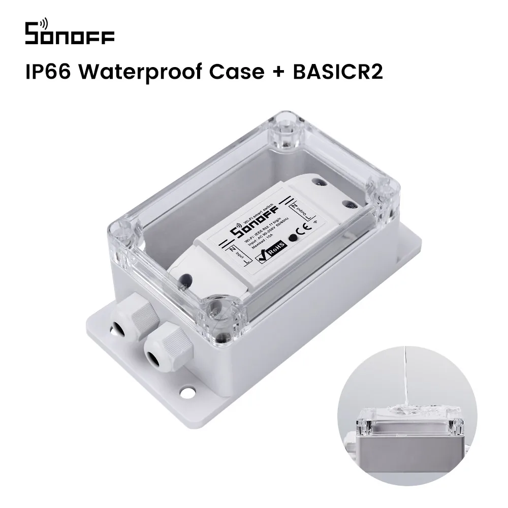 Itead SONOFF IP66 Waterproof Cover Case Junction Box Compatied With sonoff Basic/RF/Pow/Dual/TH10/TH16 Smart Home WiFi Switch 