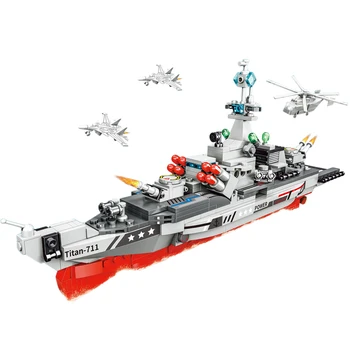 

483Pcs Military Destroyer Building Block Model Military Model Construction Toy For Children Kid Toys - Graphic Carton/Carton Box