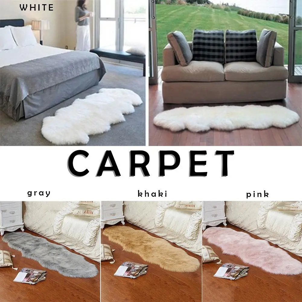 

Solid Color Soft Plush Carpet Bedroom Bedside Cushion Living Room Tea Table Mat Wool Sofa Window Decoration 60X150CM Dropship