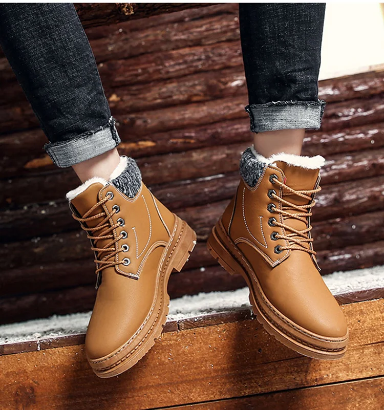Winter Boots For Men Ankle Boots Casual Shoes Men Male Winter Shoes New Snow Boots Keep Warm With Fur Sneakers Men Footwear