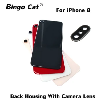

Original Back Cover Glass Rear Housing For iPhone 8 Rear Door Body Assemble Housing Replacement Parts With Frame + Lens