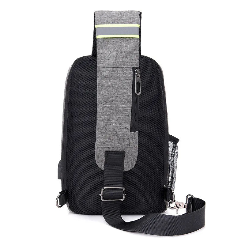 

New Style Men Chest Pack Multi-functional USB Charging Port Backpack Casual Korean-style Crossbody Bag