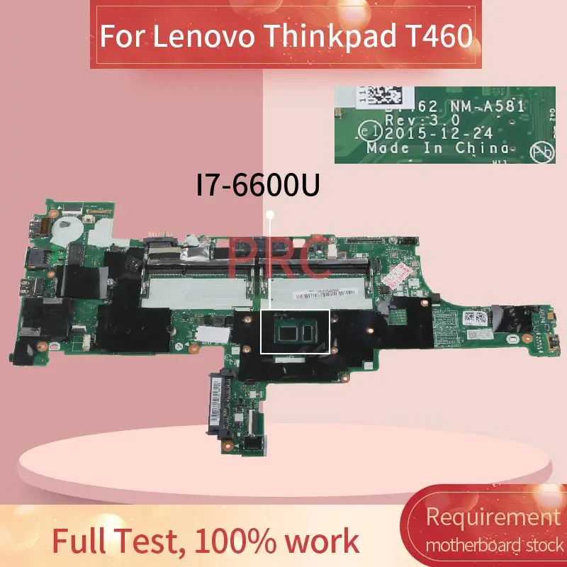 01AW344 материнская плата для ноутбука Lenovo Thinkpad T460 I7 6600U Материнская NM A581 SR2F1