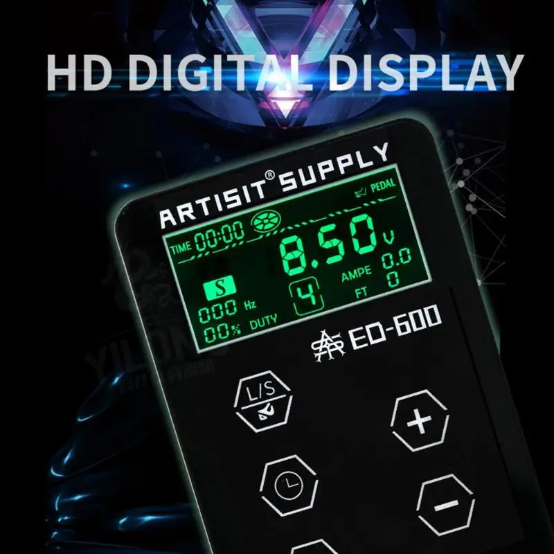 Ultra-thin LCD Display Black ED600 Digital Tattoo Power Supplies High Quality Touch Screen Source for Tattoo Machines