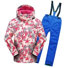 Лыжная куртка и брюки для взрослых женщин Водонепроницаемая Лыжная куртка и брюки 2 шт. зимний женский костюм