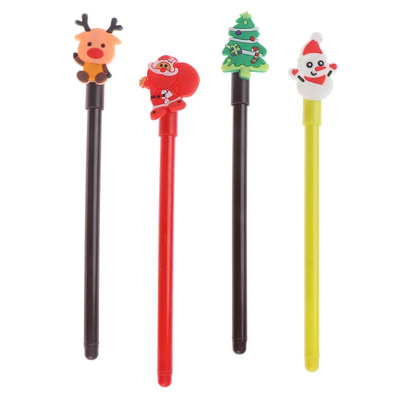 1pc Cute Christmas Theme 0.38mm Gel Pens Santa Claus Kawaii Stationery Material Office School Supplies Kids Gifts