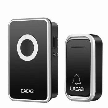 

Cacazi V018F Waterproof Home Wireless Doorbell 300M Remote LED Light 1 Button 1 Receiver Cordless Door Bell Chimes