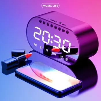 

LED Mirror Alarm Clock Digital Snooze Table Clock Wake Up Light Electronic Large Time Temperature Display Home Decoration Clock