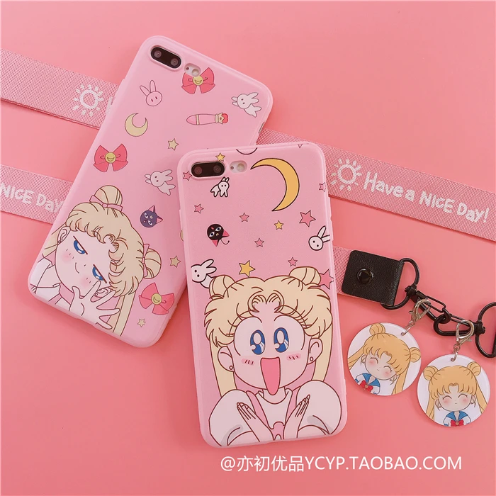 Милый чехол Sailor Moon для iphone 11 pro Max + Защитная пленка из закаленного стекла X XS XR 7 8plus