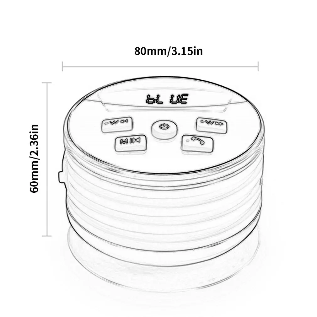 IPX7 Waterproof Wireless Speaker With FM Radio Built-in Mic Portable Shower Radio Subwoofer Superior Sound